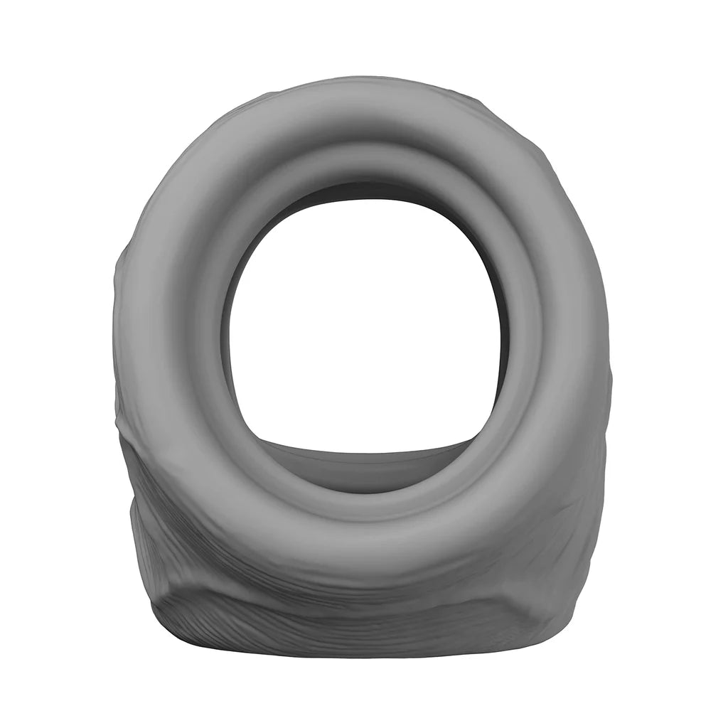 Shaft Liquid Silicone Cock Ring and Ball Stretcher - Model P Short in Gray
