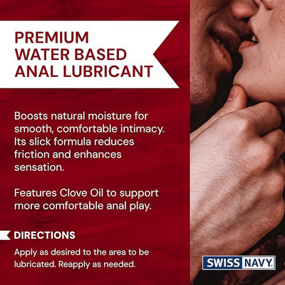 Swiss Navy Water-Based Anal Jelly with Clove Oil 2oz