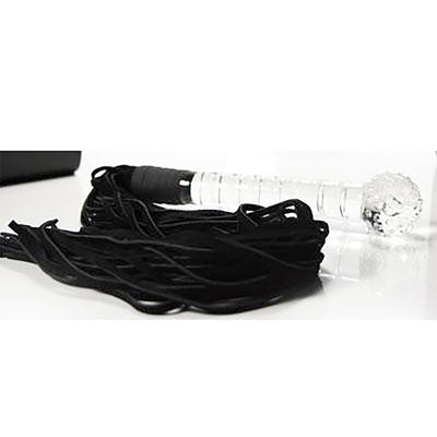 Glass Erotic Play Black Leather Whip