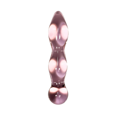 PINK GLASS CURVY SWELLS TAPERED TIP DILDO