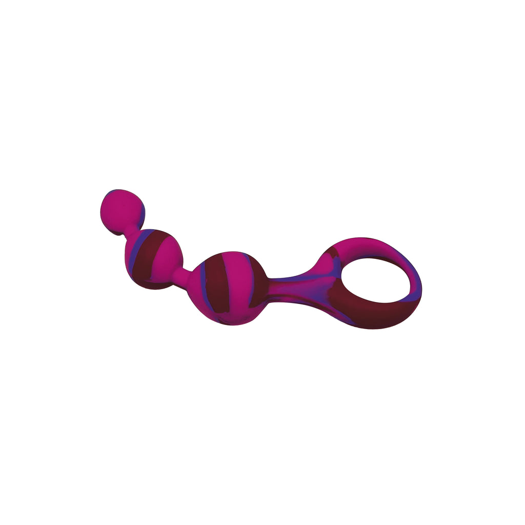 Hook N' Up Beaded Butt Plug - Swirl Purple