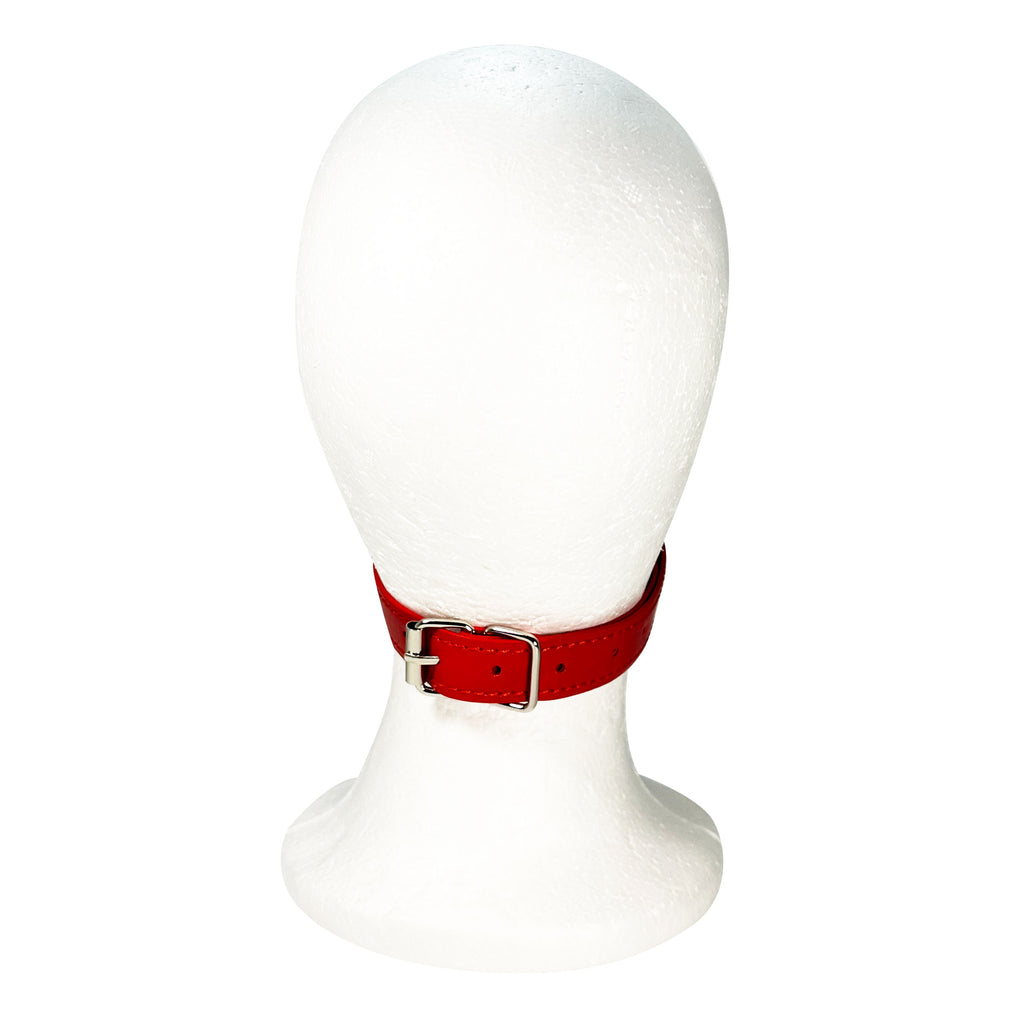 Rubber Ball Gag with Head and Chin Strap by Fetish Pleasure Play in Red
