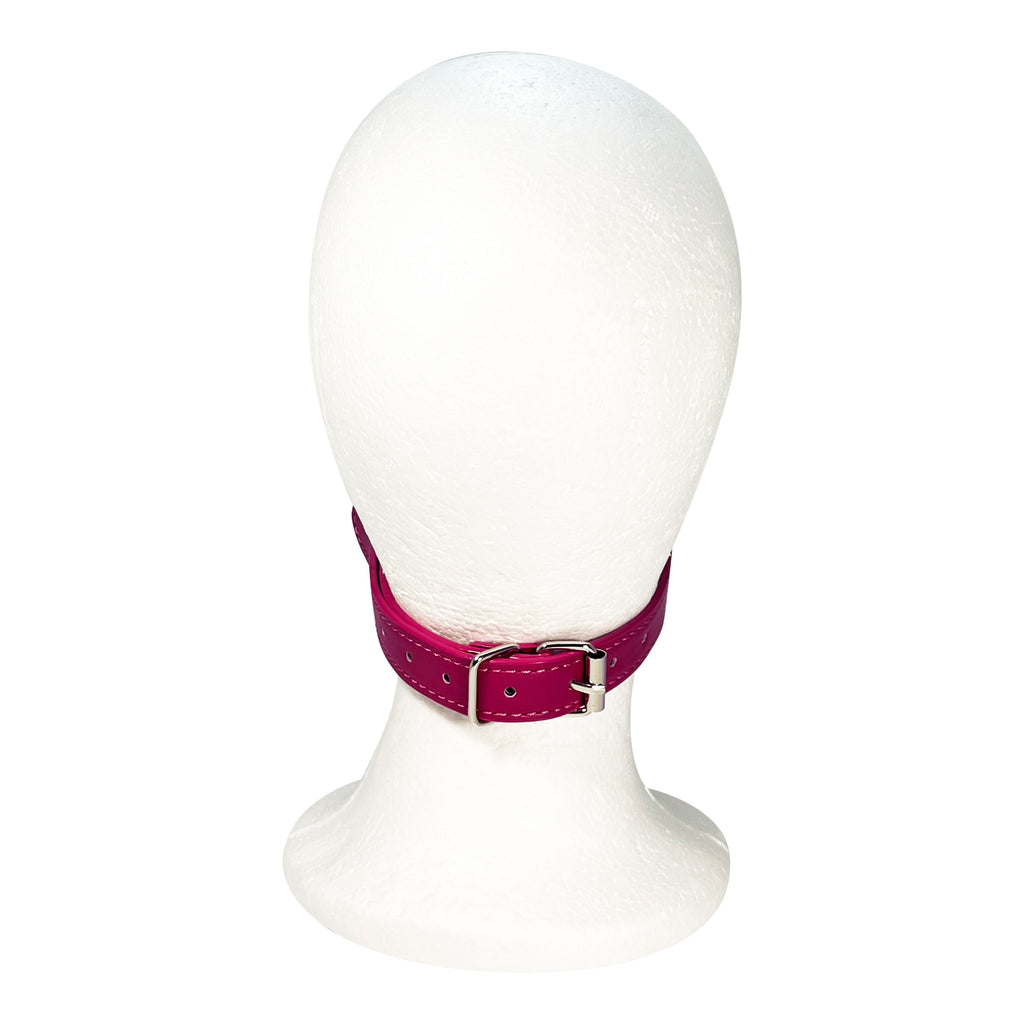 Rubber Ball Gag with Head and Chin Strap by Fetish Pleasure Play Hot Pink