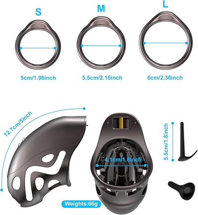 E-Stim Shock Cock Cage - Electro-Shock Chastity Cage with Remote by Fetish Pleasure Play