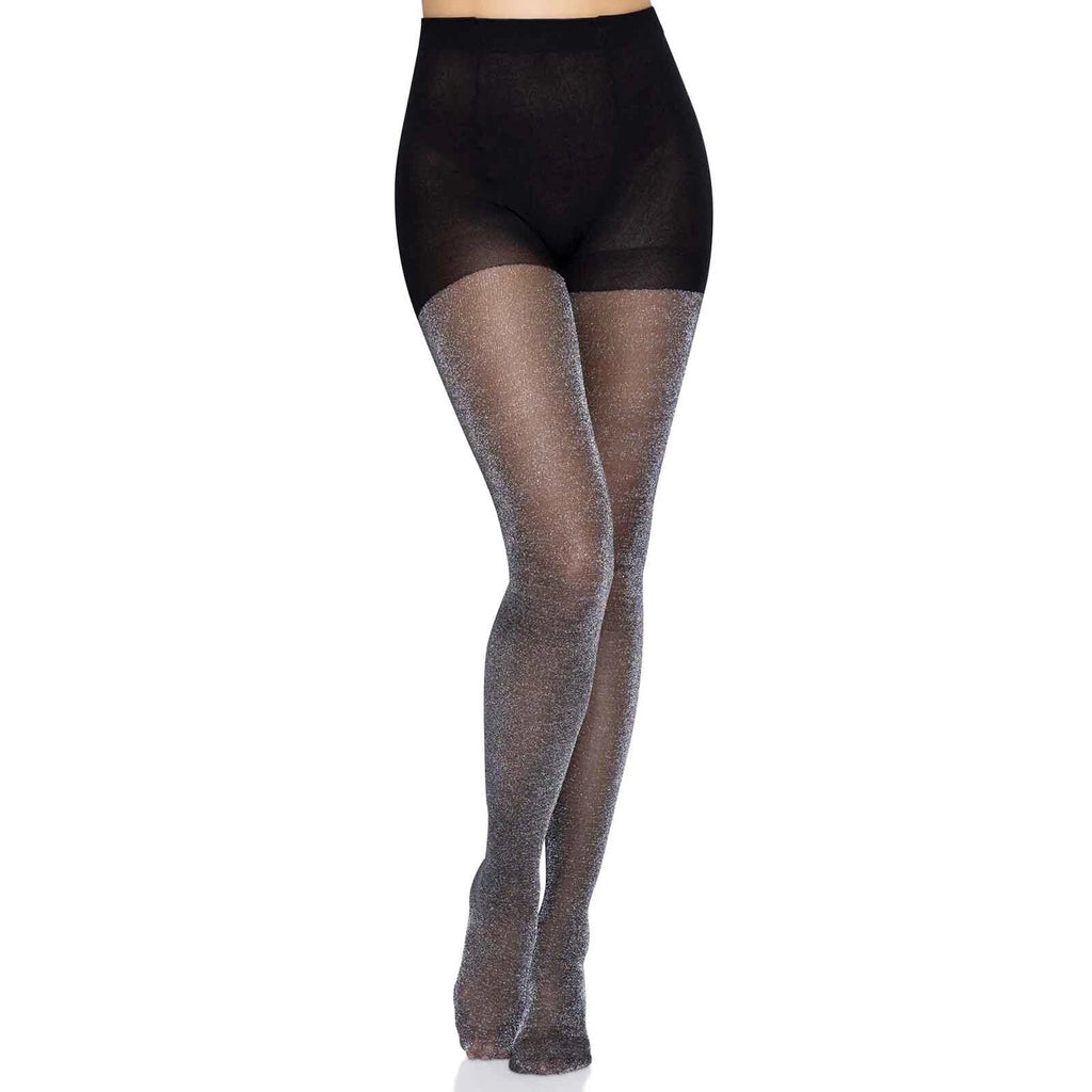 Black and Silver Shimmer Tights One Size