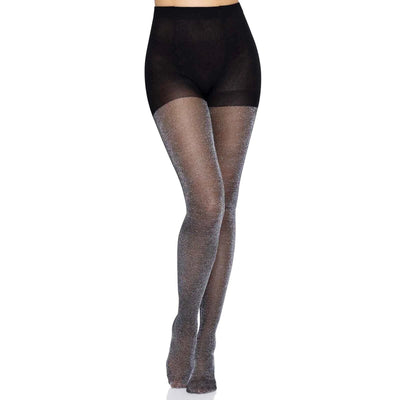 Black and Silver Shimmer Tights One Size