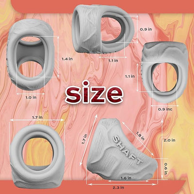 Shaft Liquid Silicone Cock Ring and Ball Stretcher - Model P Short in Gray