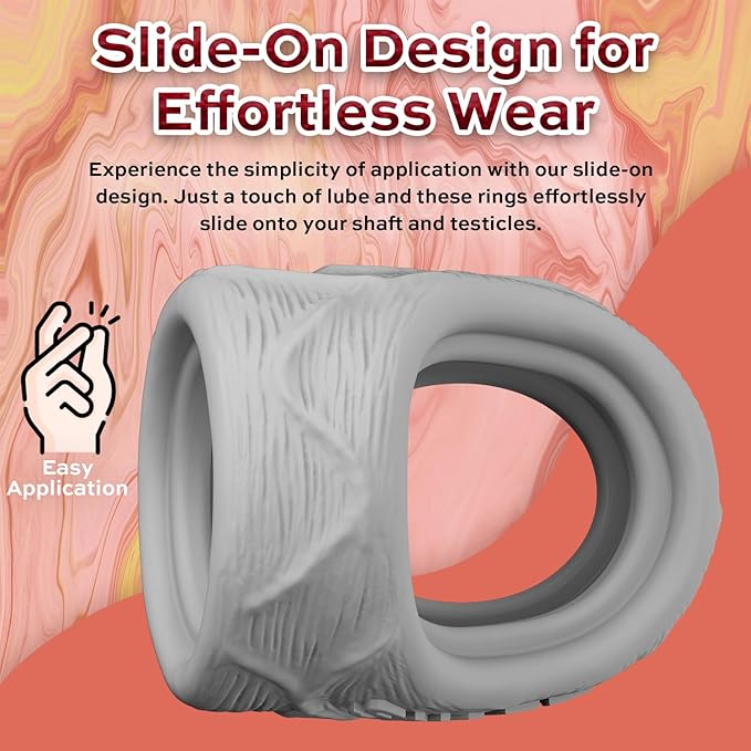 Shaft Liquid Silicone Cock Ring and Ball Stretcher - Model P Short in Gray