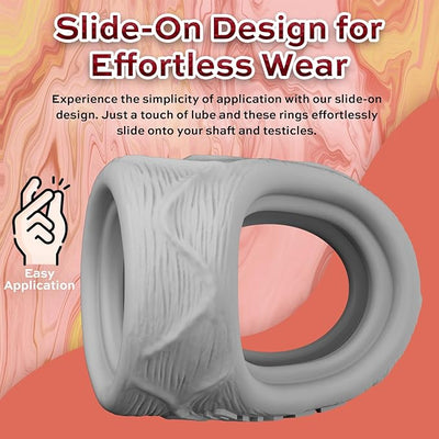 Shaft Liquid Silicone Cock Ring and Ball Stretcher - Model P Short in Gray