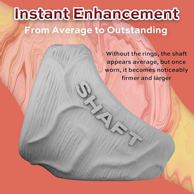 Shaft Liquid Silicone Cock Ring and Ball Stretcher - Model P Short in Gray