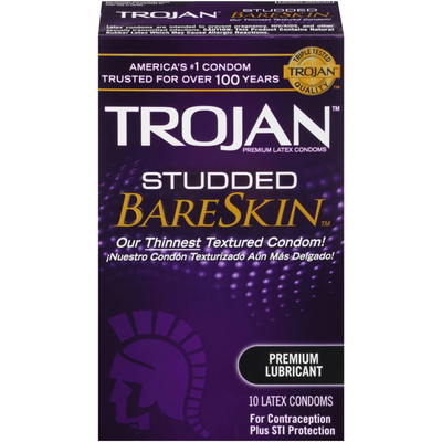 Trojan Bareskin Studded Condoms 10pk