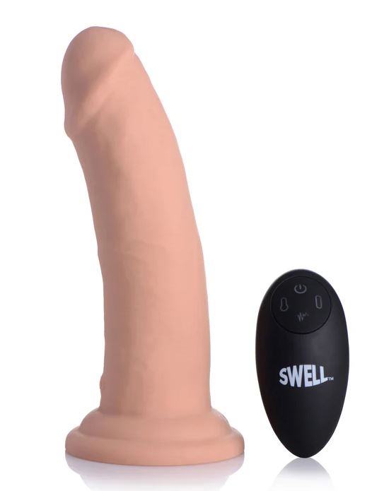 Swell Inflatable & Vibrating 7 Inch Dildo With Suction Cup