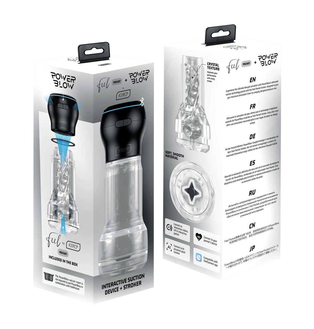 Kiiroo PowerBlow & Feel Pocket Stroker Crystal Combo Set