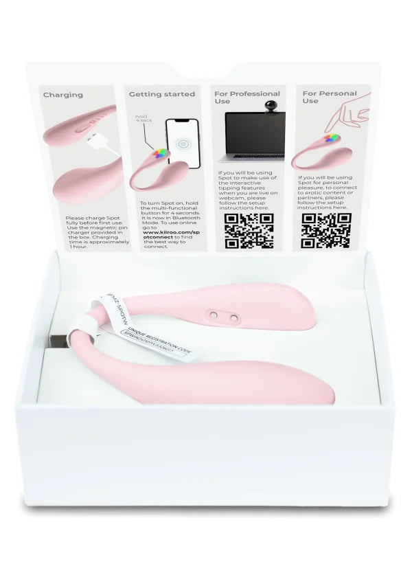 Kiiroo Spot Wearable Interactive Couples Vibe in Kiss Me Pink
