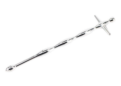 STAINLESS STEEL WAVY CROSS TOP URETHRAL SOUND PENIS PLUG