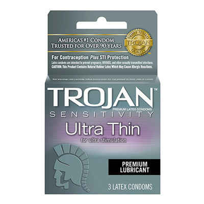 Trojan Sensitivity Ultra Thin Premium Lubricant Condoms - 3 pk