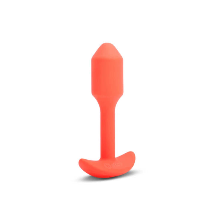 b-Vibe Snug Plug 1 Weighted and Vibrating Silicone Butt Plug - Orange