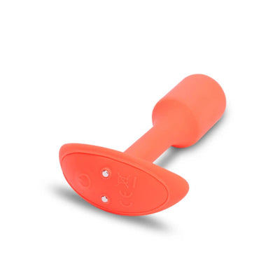 b-Vibe Snug Plug 1 Weighted and Vibrating Silicone Butt Plug - Orange