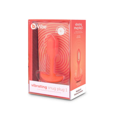 b-Vibe Snug Plug 1 Weighted and Vibrating Silicone Butt Plug - Orange