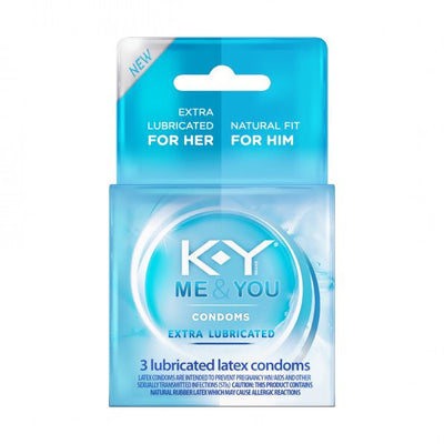 K-Y Me & You Extra Lubricated Latex Condoms - 3 pk