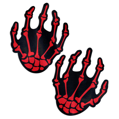 Skeleton Hands Pasties - Blood Red