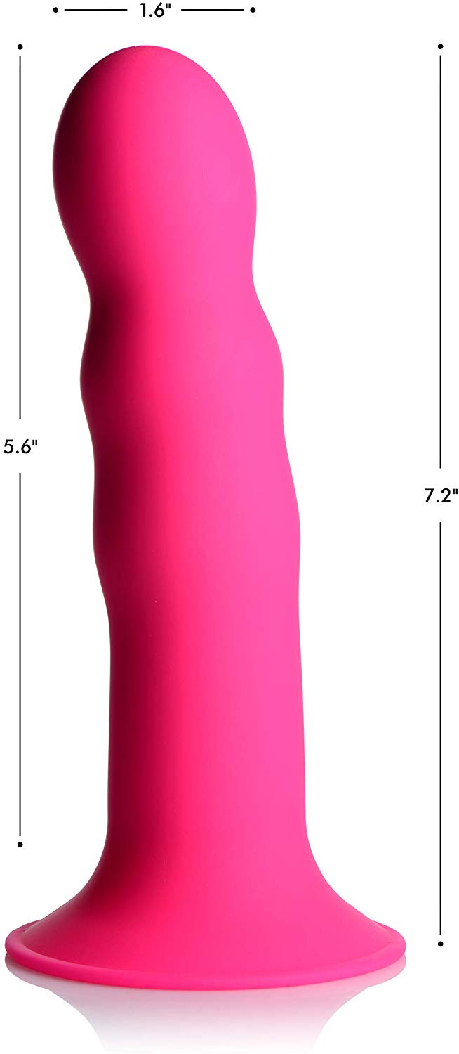 Squeezable Wavy Dildo - Pink