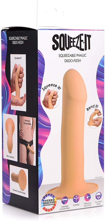 Squeezable Phallic Dildo - Flesh