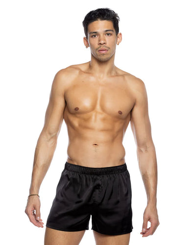 Champion Satin Boxers for Men, Black