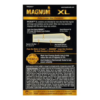 Trojan Magnum XL Lubricated Condoms - 12 pk