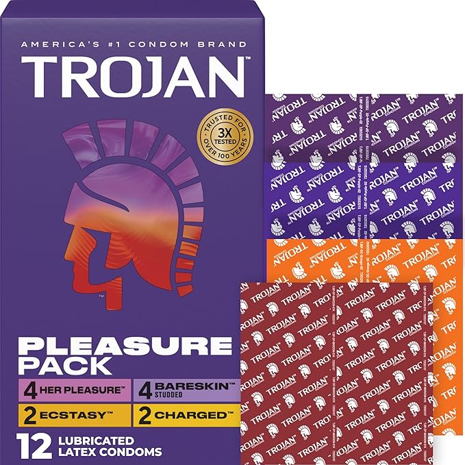 Trojan Condom Pleasure Pack - 12 Condoms