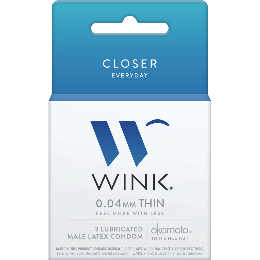 Wink Closer Lubricated Latex Condoms 3 Pack
