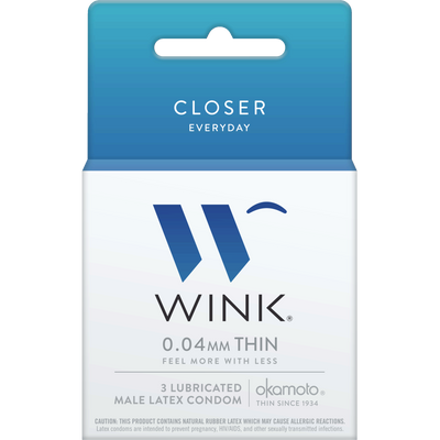 Wink Closer Lubricated Latex Condoms 3 Pack