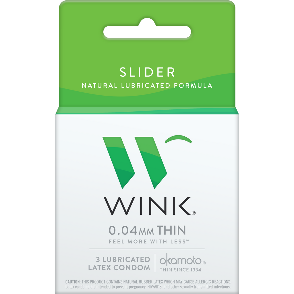 Wink Slider Lubricated Latex Condoms 3 Pack