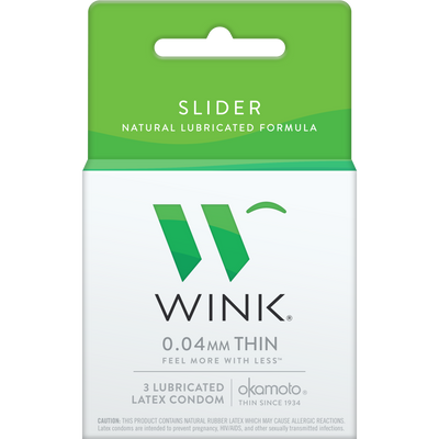 Wink Slider Lubricated Latex Condoms 3 Pack