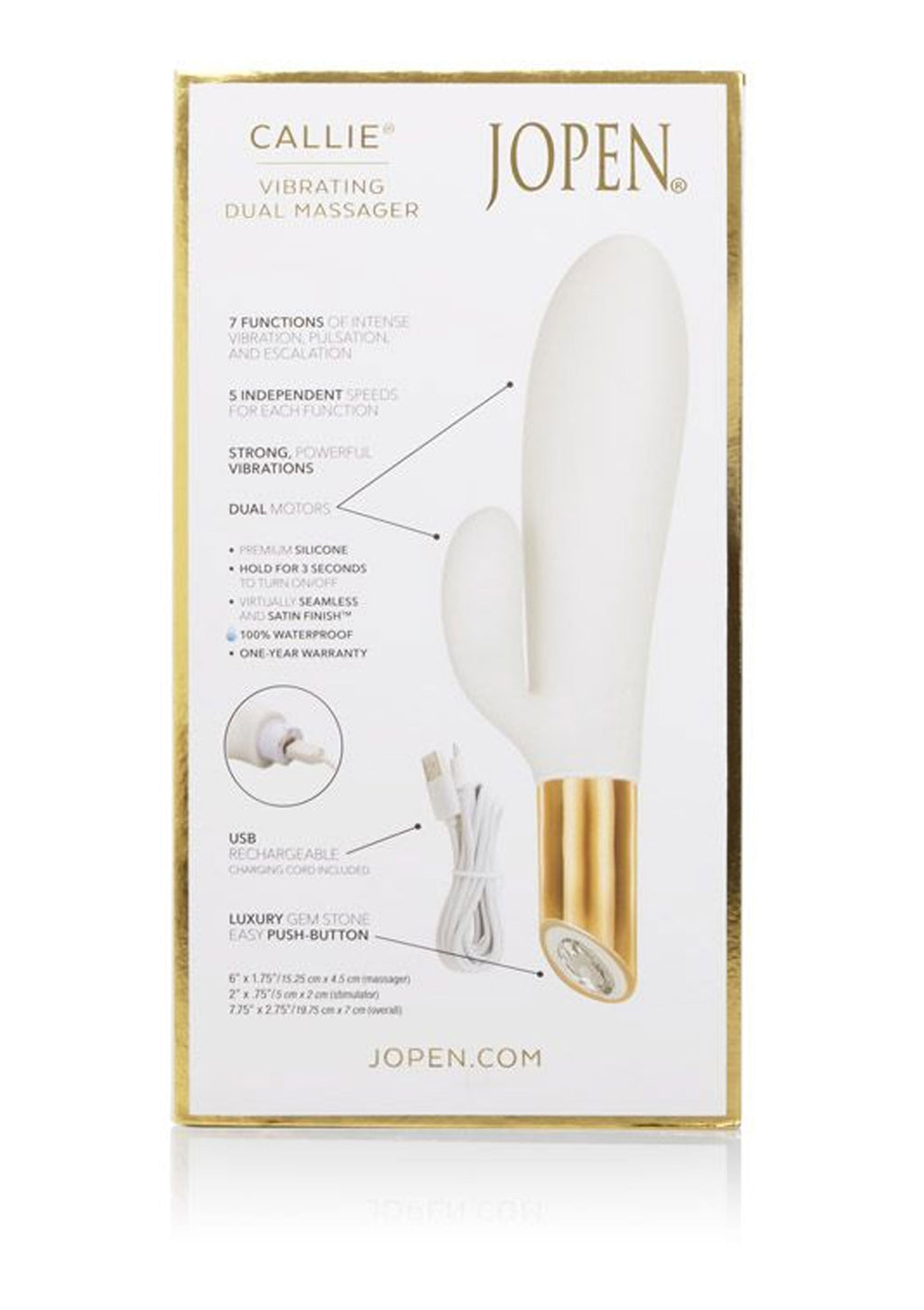 Get the Callie By Jopen Vibrating Dual Massager at Castle Megastore Get the Callie By Jopen Vibrating Dual Massager at Castle Megastore