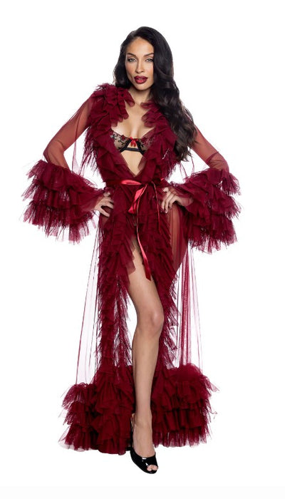 Merlot Voguish Glam Luxury Mesh Robe