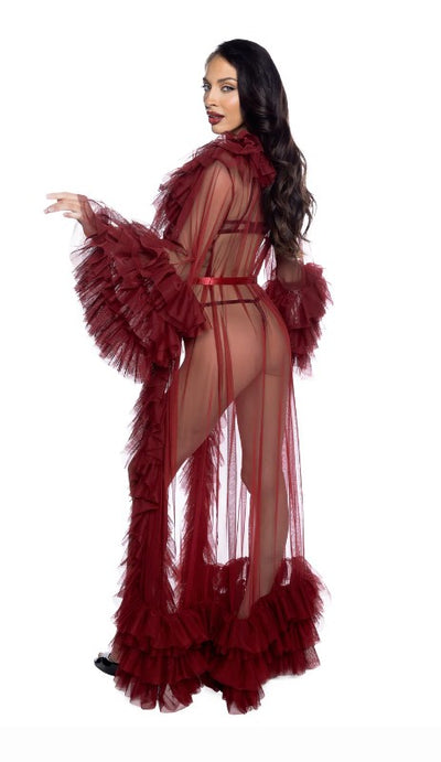 Merlot Voguish Glam Luxury Mesh Robe