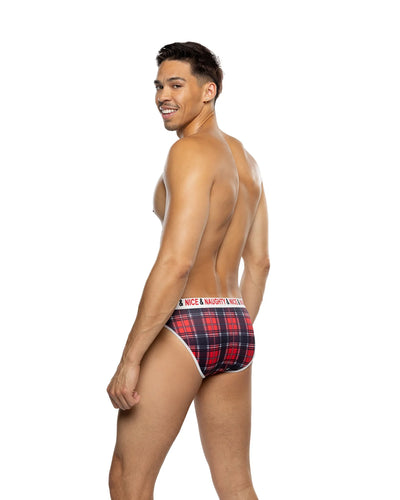 Naughty & Nice Briefs, Black/Red