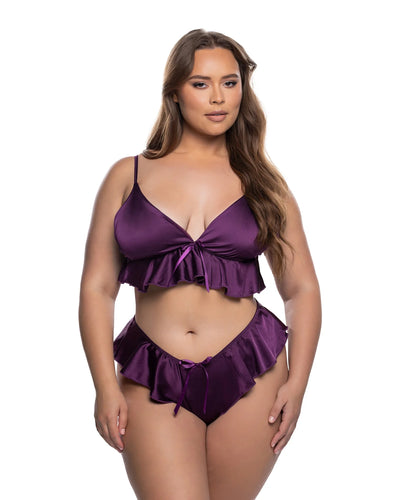 Sweet Flutter Bralette Sleep Set, Purple, Queen O/S