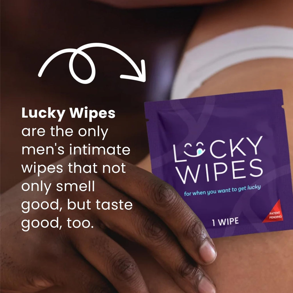 Strawberries and Cream Flavored Lucky Wipes For Men Single Pack