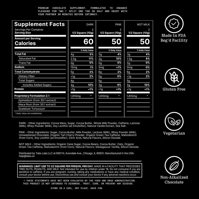 Tabs Sex Chocolate Variety Pack - Try All the Flavors