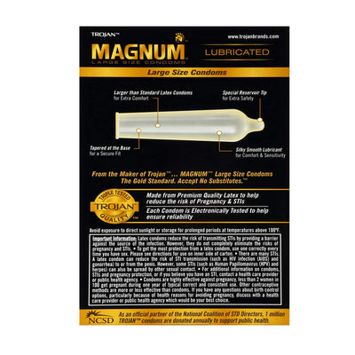 Trojan Lubricated Magnum Condom - 12 pk