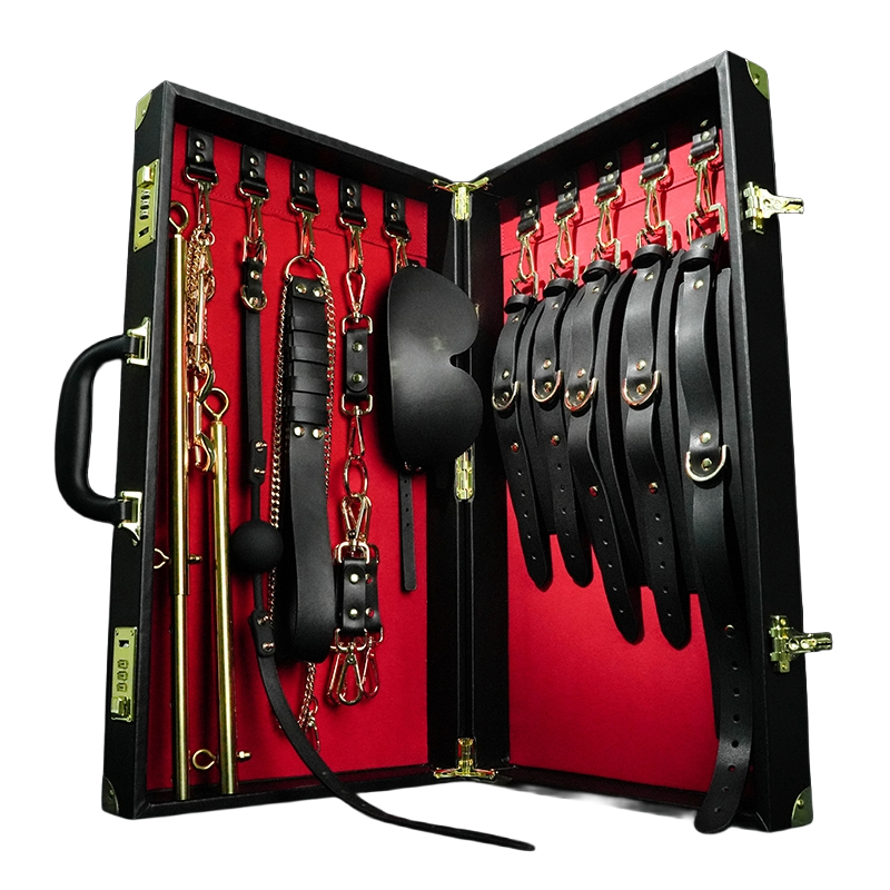 Black Leather Executive Case Bondage Set by Fetish Pleasure Play