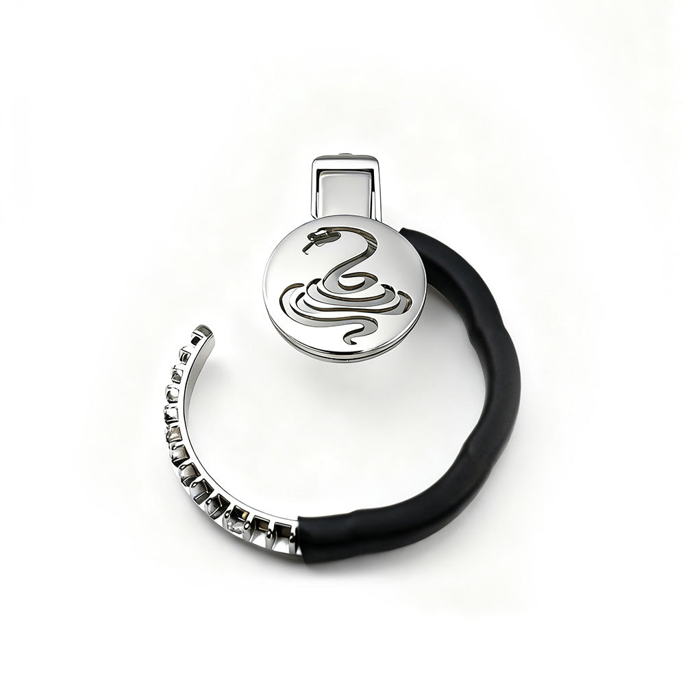 Cobra Flat Chastity Cage with Handcuff-Style Locking Ring by Metal Pleasure Play