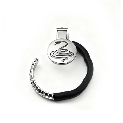 Cobra Flat Chastity Cage with Handcuff-Style Locking Ring by Metal Pleasure Play