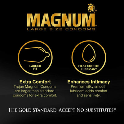 Trojan Lubricated Magnum Condom - 12 pk