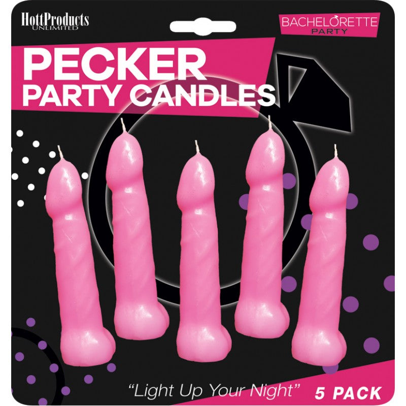 Pecker Party Pink Candles - 5pk