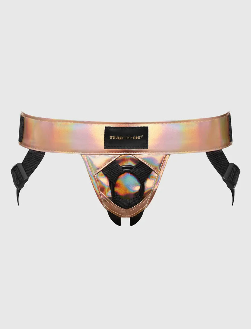 Curious Strap-On Harness in Holographic Rose Gold by Strap-On-Me - One Size