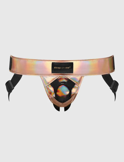 Curious Strap-On Harness in Holographic Rose Gold by Strap-On-Me - One Size