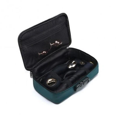 Luxe Discreet Vegan Leather Lockable Toy Storage Box by Dorcel in Green